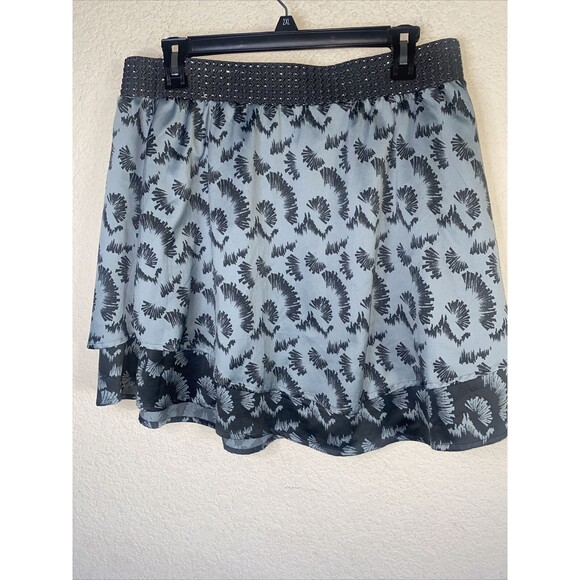 Free People Skirt tier metallic elastic high waist western geometric art L layer - Picture 7 of 8